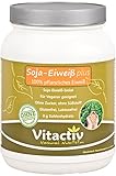 SOJA-EIWEISS plus, 100% pflanzliches Soja-Protein-Isolat für eine hochwertige Eiweißzufuhr, ideal bei Sport und Diät, enthält Vitamin B3 und B6, zur Unterstützung des Immunsystems (500 g Pulver)