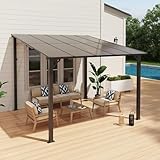 OC Orange-Casual Terrassenüberdachung, 3x3m Pergola, Anti-UV Carport mit Sonnendach aus PE-Platte&Stahlrahmen, 3 Packets insgesamt, Pavallon für Garten, Hinterhof, Schwimmbad