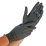 2000 Stück Hygonorm Nitrilhandschuhe Safe Fit | puderfrei, schwarz, 10/XL, L: 24cm, Spenderbox (200 Stk.), Karton, Einweghandschuhe , Einmalhandschuhe, Handschuhe Einweg, Gummihandschuhe Einweg