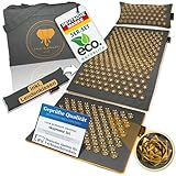 CALM ELEPHANT ORIGINAL® Akupressurmatte mit Kissen XXL Set GENUINE 5-teilig, Massagematte Rücken, Verspannungen lösen, Akupunktur Matte, Kissen mit Wärmefunktion, Lendenkissen, Fußmatte & Tasche, grau