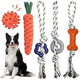 Hundespielzeug, 5pcs Seil Ball Hunde Kauen Spielzeug Set, Hergestellt aus Natürlicher Baumwolle ,interaktives Pet Rope Spielzeug,Für Kleine mittelgroßen Hund