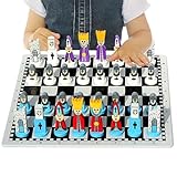 Holzschach -Set - Kinder und Erwachsene handgefertigt, Bildungsbrettspiel mit 30 cm Schachbrett, tragbare Unterhaltung der Familienfeier | Interaktives Strategiespielzeug für Lernen und lustige Stücke