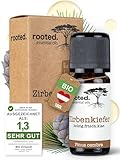 rooted.® BIO Zirbenöl 10ml [100% NATURREIN] - Echter Tiroler Zirbelkiefer - Pinus cembra - Ätherisches Zirbenkieferöl für Aromatherapie, Duftlampe, Diffusoren, Raumduft, Duftkerzen und -Seifen