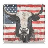 EtherSpher Buffalo Plaid USA Stars Patriotische 4. Juli Leder Auto Registrierung und Versicherungskartenhalter Fahrzeug Handschuhfach für Ausweis, Führerschein, Schlüsselkontaktinformationskarten
