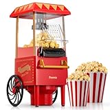 Popcornmaschine, Reemix Popcorn Maker für Zuhause, 2 Minuten schnelles,Fat Free,Oil-Free, leistungsstarke 1200 Watt, Für Fußballabend und Weihnachtsfeiern