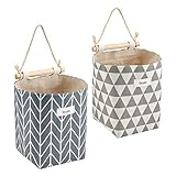 LOCALIS Hängeaufbewahrung - 2er Set - Stoff, mit Innenfutter - 14 x 14 x 19 cm (LxBxH) - Hängeorganizer, Wandorganizer - ideal für Home Office, Bad, Diele, Kinderzimmer