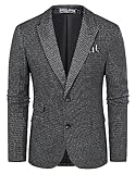 PJ PAUL JONES Herren Sakko Elegante Business Sakko 2 Knöpfe Regular Fit Freizeit Jackett (Schwarz, XL)