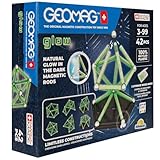 Geomag, Glow Recycled, Magnetische Konstruktionen mit Leuchteffekt, Magnetstäbe, die im Dunkeln Leuchten, 42-teilige Packung, 100% Recycling-Kunststoff