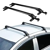 2 Stück Dachträger Universal, Dachgepäckträger Auto Aluminium Grundträger 100cm Tragkraft 45 kg, Dachgepäckträger Trägersystem mit Schloss Abschließbar Lastenträger, Schwarz