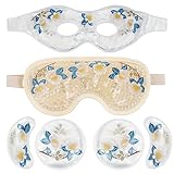 Gel Augenmaske Kühlend 4 Set Kühlmaske Gesicht und Kühlende Augenpads gegen Augenringe, Kopfschmerzen, Geschwollene und Müde Augen Wärme und Kühlbrille für die Augen (Camellia)