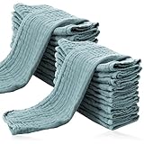 Cute Castle Musselin-Spucktücher für Babys, ultraweich, 100 % Baumwolle, groß, 50,8 x 25,4 cm, super saugfähig, Milchspucktücher für Uni, Jungen, Mädchen, Dunkelgrün, 24 Stück