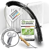 Heizungsbürste [Note 1,2] Heizkörperbürste lang 117cm kratzfrei mit weichen Borsten I Heizkörper Reinigungsbürste für besseres Raumklima I Heizkörper reinigen mit Flexibler Heizungsreinigungsbürste