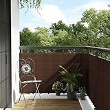 Swpsd Balkon Sichtschutz, Balkonbespannung Rattan-Optik, Sonnenschutz Windschutz für Terrasse Garten, Balkonverkleidung Balkonabdeckung, Braun und Schwarz 400x80 cm Poly Rattan