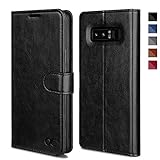 OCASE Galaxy Note 8 Hülle Handyhülle [Premium Leder] [Standfunktion] [Kartenfach] [Magnetverschluss] Schlanke Leder Brieftasche Hülle für Samsung Galaxy Note 8 Geräte Schwarz