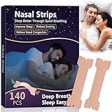 140 Stück Nasenstreifen Gegen Schnarchen, Nose Strips für Besseren Schlaf & Sport, Schnarchreduzierung Nasal Tape für Männer und Frauen (66 x 19 mm)