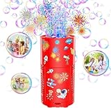 Bombble Feuerwerk Seifenblasenmaschine, Automatische Seifenblasenmaschine 10000+Seifenblasen mit Seifenblasenlösung/Akku/Licht, Kinder Geschenk für Neujahr/Weihnachten/Party/Hochzeit