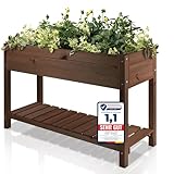PATKAR® 117x40x78cm Hochbeet Holz [RÜCKENSCHONENDE HÖHE] - Premium hochbeet Balkon oder Garten (Made in Europe) - Pflanzkasten Hochbeete-Kit - Kräuterbeet Balkon Hochbeet - Hochbeete für Garten Holz