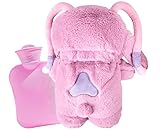 Qiblaou Fluffy Wärmflasche 30CM Wärmflasche Kuscheltier Abnehmbares Plüschtier Cartoon Heißwasserflasche für Kinder, Geeignet als Kindergeschenk, Handwärmer