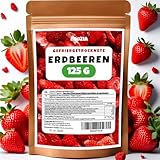 Erdbeeren gefriergetrocknet 125g Scheiben, Natürliche Getrocknete Erdbeeren Ohne Zusätze 100% Pur - Gefriergetrocknete Früchte Snack - Gefriergetrocknete Erdbeeren Trockenfrüchte von Foozia
