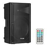 Ibiza - XTK15A-MKII - 15'/38cm Aktiver PA-Lautsprecher - 25mm Kompressionshochtöner - Bass Reflex System - USB, SD, Bluetooth - TWS - Griffe und Räder Schwarz - Party, Events, Club
