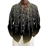 Hemd Bunt Karneval Herren Karneval Kostüm Langarm Slim Fit Buntes Glitzerhemd Disco Glitzer Und Glamour Party Glitzer Outfit Herren Stretch Hemd Silvester Langarmshirt Freizeithemd Für Männer