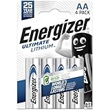 Energizer Ultimate Lithium Batterie AA (4 Stück) - Die langlebigste AA Batterien der Welt - 100% auslaufsichere Konstruktion - 100% plastikfreie Verpackung - 25 Jahre lagerfähig
