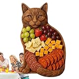 Knowlife Käsebrett - Wurst & Fleisch Servierplatte - Katzenförmige Originelle Küchenplatte Für Versammlungen Geburtstag Einweihungsparty