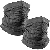 WTACTFUL 2 Stück Schlauchschal Herren Halbe Sturmhaube Motorrad Halstuch Herren Halswärmer Ski Mask Skimaske Halsschlauc Neck Gaiter Motorrad für Winter Laufen Skifahren Snowboarden Alle Schwarz