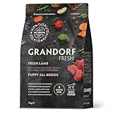 Grandorf Fresh Puppy - Lamm und Süßkartoffel - Hypoallergenes Hundefutter - Alle Rassen 3 kg