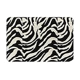 Hgbbdyyjj Rutschfeste Bodenmatte mit Zebra-Tiermotiv, personalisierbar, bedruckter Flanell