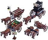 AKOGD Mittelalterlicher Figuren Wagenmodell Bausteine, Custom Krieg Pferd Kit für Minifiguren, Tierfiguren Spielzeug Kompatibel mit Bausteinen der Großen Marken