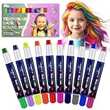 10 Farben Haarkreide für Kinder Mädchen,Temporäre Haarfärbe-Stifte Auswaschbar,Haarfärbestift Premium Haarkreide für Mädchen Set