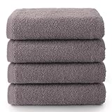 Top Towel - Plus - Badetücher - 4 Gesichts- oder Bidethandtücher - 30x50 cm - 100 % Baumwolle - Grau