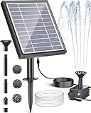 Biling Solar Springbrunnen für außen, 2.5W Solar Teichpumpe mit Filter Solar Brunnenpumpen, Solar Wasserpumpe Außen Solar Brunnen mit Wasserleitung für Miniteich, Solar Wasserspiel Draussen