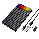 YHAILI Enclosure Cases USB C 2,5 Zoll Hard Case Enclosure Hard Disk Box Enclosure Case with Light for Laptops