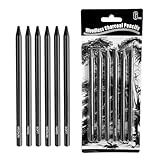 Kohlestifte für Skizzen, Kohlestifte Set, Professionelle Skizzierstifte, Kohle Set, Kohlestiften, Künstlerbleistiften, Zeichenkohle, für Kunstdesign, Skizzieren, 6 Stück(2 Soft+2 Medium+2 Hard)
