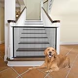 Gcffom Treppenschutzgitter, Türschutzgitter Ohne Bohren, Treppenschutzgitter Hund Hundebarrieren, Absperrgitter für Haustiere, Türschutzgitter für Treppen/Türen/Innen & Außen (115 x 78 cm, Schwarz)