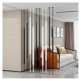 6-teilige Bodenstehende Trennwände Aus Schmiedeeisen In Weiß Und Schwarz Mit Verstellbaren Beinen. DIY-Wandpaneele for Teehäuser, Cafés Und Hotels(135cm/53.1in/4.43ft)