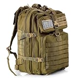 GUJOIN 50L Strapazierfähiger Nylon Wasserdichter Angeln Jagdrucksack Outdoor Militär Rucksäcke Taktische Sport Camping Wandertaschen (Khaki)