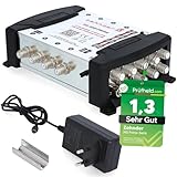 [ Test SEHR GUT *] ZEHNDER 9/8 Multischalter für Quattro & Quad LNB, Multiswitch für 2 Satelliten & 8 Teilnehmer (TV, Sat Receiver), HD 4K Digital Matrix Sat Verteiler, Schüssel Spiegel Antenne