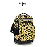 Tilami Rucksack mit Rollen, 45,7 cm (18 Zoll), für Schule, Studenten, Reisen, Jungen und Mädchen, sonnenblume (Gelb) - TL2019B36