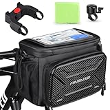 HASAGEI Fahrradtasche,Lenkertasche Fahrrad,mit Lenkeradapter FüR Fahrrad,Ebike und ElektrofahrräDer, 6L Fahrradkorb Vorne,Wasserdicht Lenkertaschen