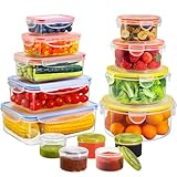 YASHE 28 PCS Frischhaltedosen mit Deckel, Luftdichte Vorratsdosen Set, Vorratsdosen mit Deckel, BPA-freie Frischhalteboxen Set - 100% Auslaufsicher, Mikrowelle & Gefrierschrank Sicher