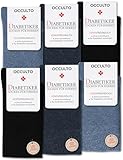 Occulto Diabetikersocken Herren ohne Naht ohne Gummibund Baumwolle 6er Pack (Modell: Oliver) Blau Mix 43-46