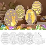 Silikonformen Gießformen Ostern, 6 Stück Silikonform Ostern Hase, Silikon Gießform Ostern 3D Kaninchen Giessformen Silikonform Frühling Silikonform Osterhase Eier für DIY Osterdeko, Handwerk
