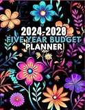 Budget Planner 2024-2028 FIVE YEAR: Easy to Use Monthly Bill Organizer for Five Years Includes Calendar, Password Tracker, Contact List, and To Do ... Tracking | 264 Pages. ( Neon Floral Cover )