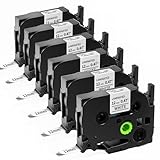 MarkField 6x kompatibel TZe-231 TZe231 für Brother P touch Bänder TZ 12mm 0.47 Laminated Tze Weiß Schriftband für PT-H110 H107B H100R H105 D410 D210 E100 D600VP 1000 1010