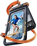 TORRAS wasserdichte Handyhülle [Doppelte Taschen] IP68 Unterwasser Handyhülle Wasserfeste Handytasche für Schwimmen, Waterproof Phone Case für Smartphone bis 7 Zoll- Schwarz