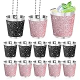 12 Stück Schnapsglas Zum Umhängen, Schnapsgläser Zum Umhängen, Schnapsbecher Zum Umhängen, Shot Becher, Shot Gläser, Schnapsglas Mit Henkel Für Hochzeitsfeiern Junggesellenabschiede (Rosa, 30ml)