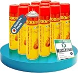 Magnum® Feuerzeuggas [12 x 300 ml – inkl. 4 Adapter] – Premium Nachfüllgas für Gasfeuerzeug, Küchenbrenner & Sturmfeuerzeug – Saubere Verbrennung & zuverlässige Flamme